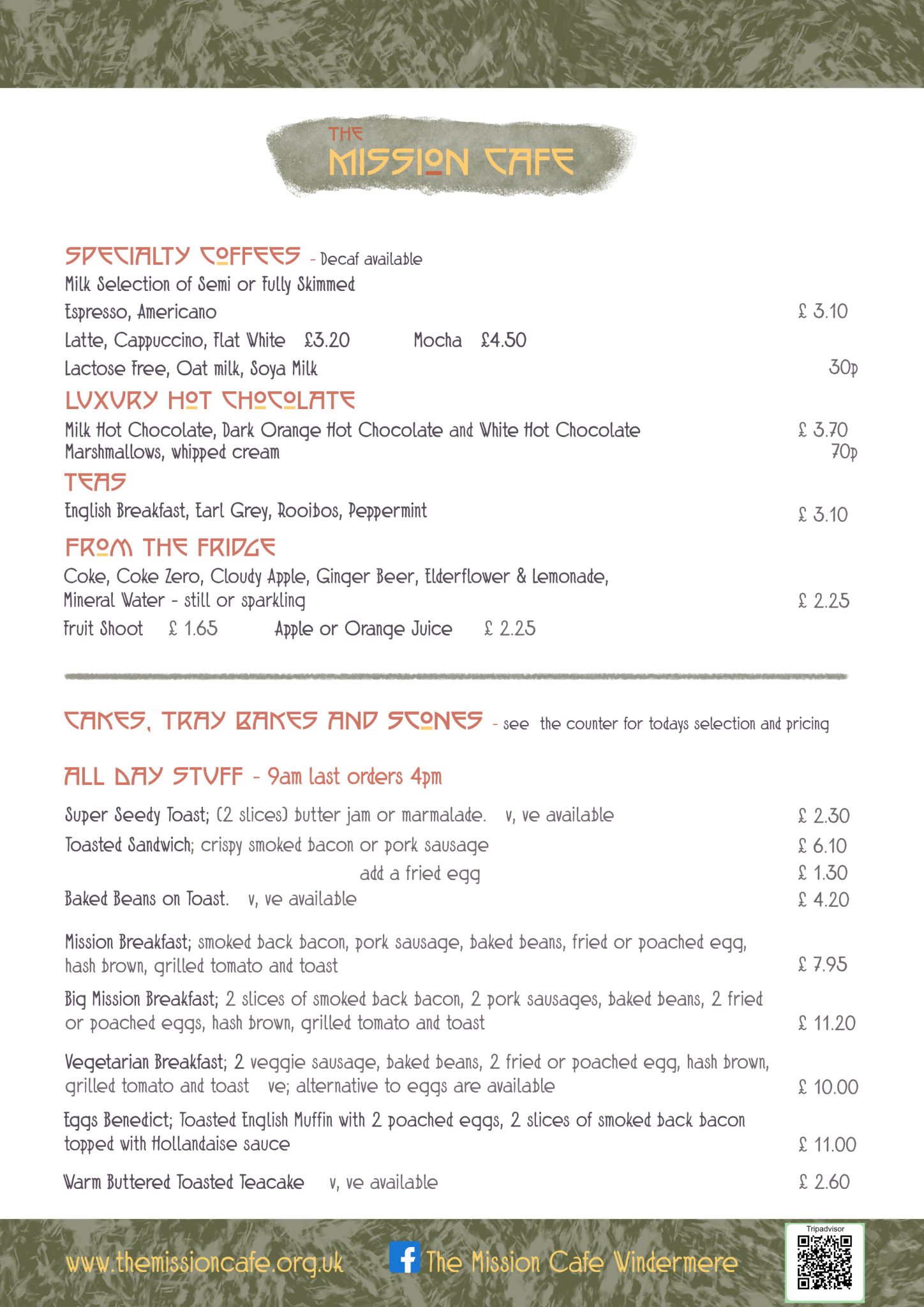 The Mission Cafe Menu – The Mission Cafe