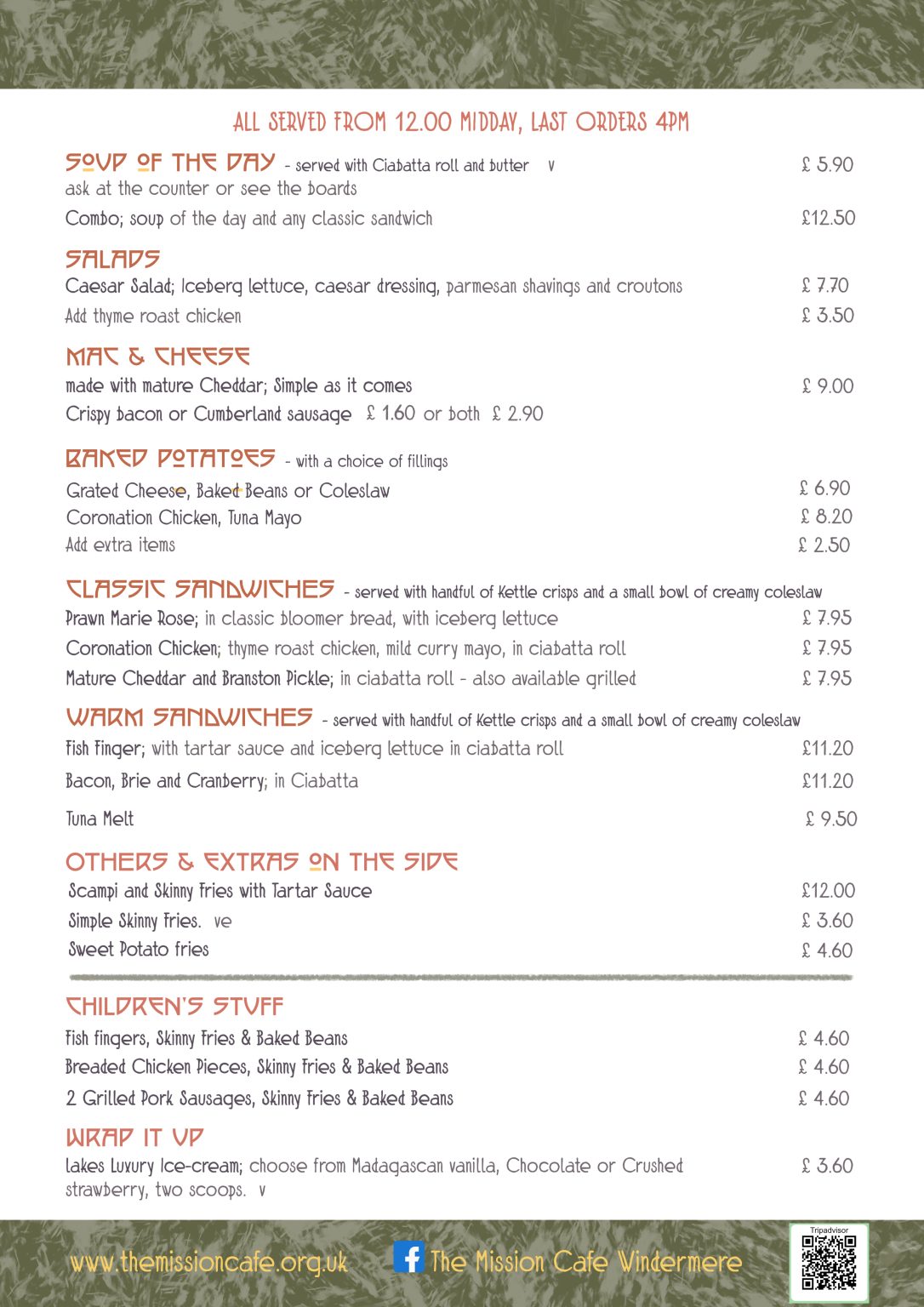 The Mission Cafe Menu – The Mission Cafe